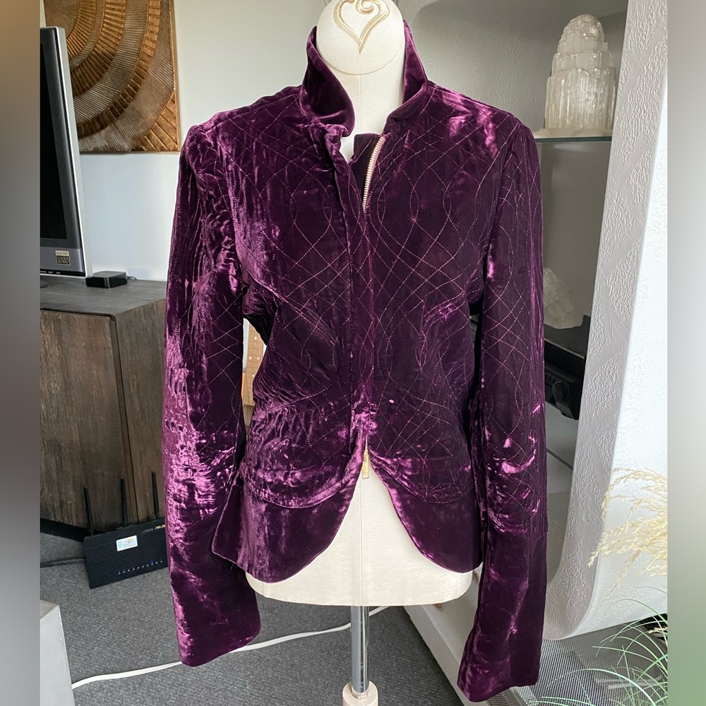 SOLD GUCCI Embroidered Victorian Velvet Jacket Blazer rocker goth gothic boho